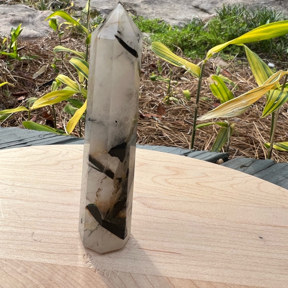 Tourmalated Quartz Crystal Tower-4.1”